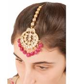 Kundan Tikka With Maroon Stones