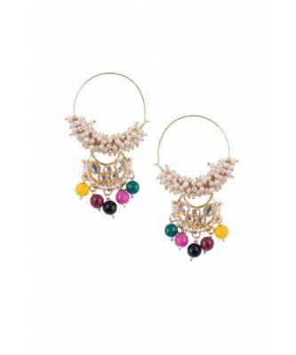 Pearl And Kundan Hoops 1