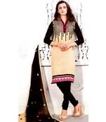 Black Embroidered Chanderi Silk Unstitched Salwar With Dupatta