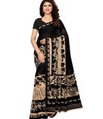 Black Printed Georgette Saree With Blouse