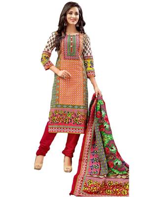 Multicolor Printed Lawn Cotton Unstitched Salwar With Dupatta 1