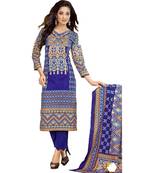 Multicolor Printed Lawn Cotton Unstitched Salwar With Dupatta