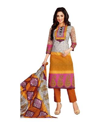Multicolor Printed Lawn Cotton Unstitched Salwar With Dupatta 1