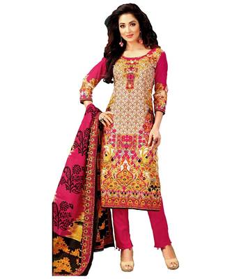 Multicolor Printed Lawn Cotton Unstitched Salwar With Dupatta 1