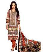 Multicolor Printed Lawn Cotton Unstitched Salwar With Dupatta