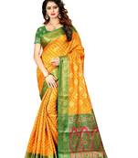 Yellow Woven Patola Saree With Blouse