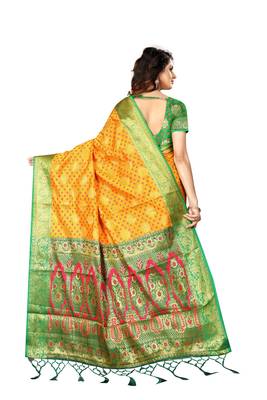 Yellow Woven Patola Saree With Blouse 2
