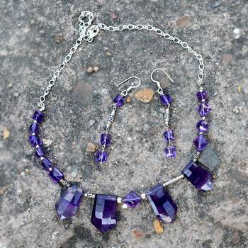 Purple Amethyst   Necklace Sets 2