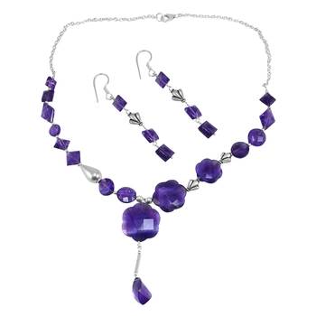 Purple Amethyst   Necklace Sets 1