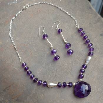 Purple Amethyst   Necklace Sets 2
