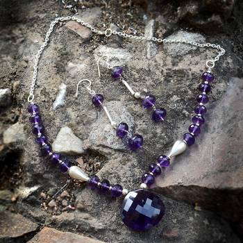 Purple Amethyst   Necklace Sets 3