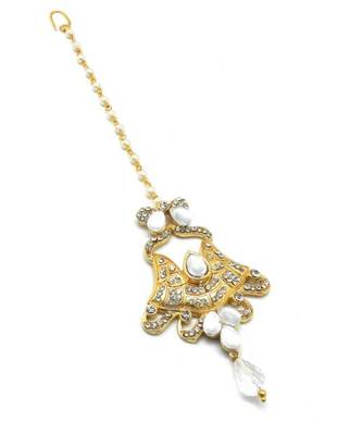 White Gold Plated Maang Tikka 1