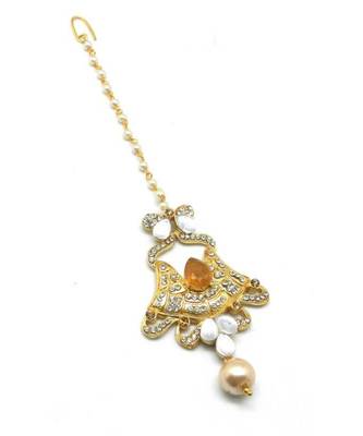 Yellow Gold Plated Maang Tikka 1