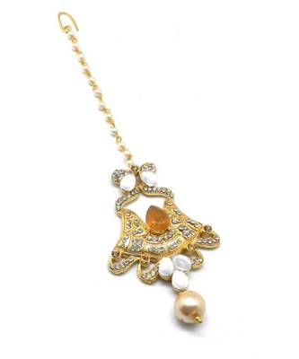 Yellow Gold Plated Maang Tikka 3