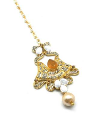 Yellow Gold Plated Maang Tikka 4