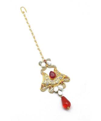 Red Gold Plated Maang Tikka 1