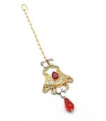 Red Gold Plated Maang Tikka