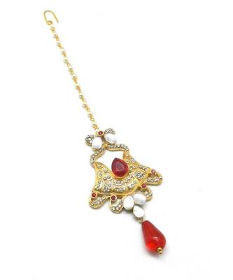 Red Gold Plated Maang Tikka 2