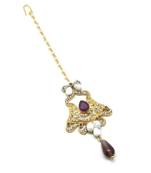 Purple Gold Plated Maang Tikka