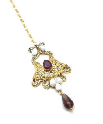 Purple Gold Plated Maang Tikka 3