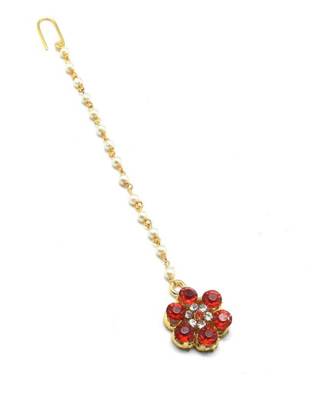 Red Gold Plated Maang Tikka 1