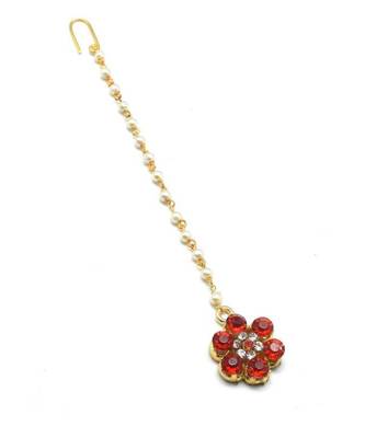 Red Gold Plated Maang Tikka 2