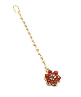 Red Gold Plated Maang Tikka 3