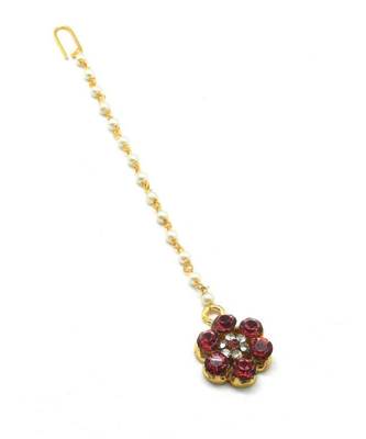 Purple Gold Plated Maang Tikka 1