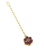 Purple Gold Plated Maang Tikka