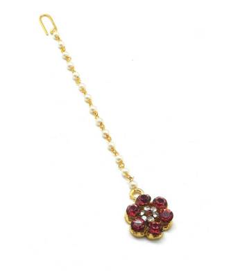 Purple Gold Plated Maang Tikka 2