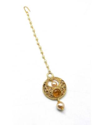 Yellow Gold Plated Maang Tikka 1