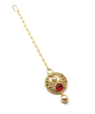 Red Gold Plated Maang Tikka 2