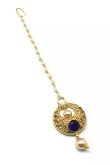 Blue Gold Plated Maang Tikka