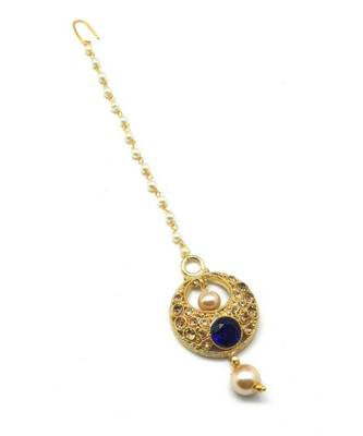 Blue Gold Plated Maang Tikka 3