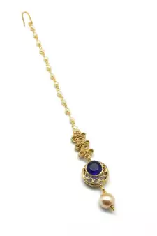 Blue Gold Plated Maang Tikka