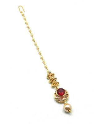 Red Gold Plated Maang Tikka 2
