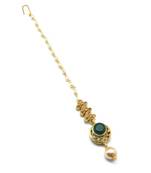 Green Gold Plated Maang Tikka