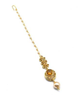 Yellow Gold Plated Maang Tikka 2