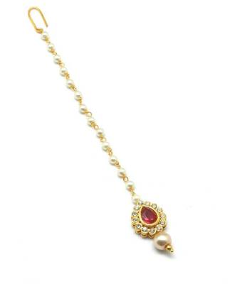 Red Gold Plated Maang Tikka 1