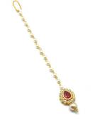 Red Gold Plated Maang Tikka