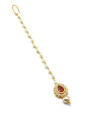 Red Gold Plated Maang Tikka 2