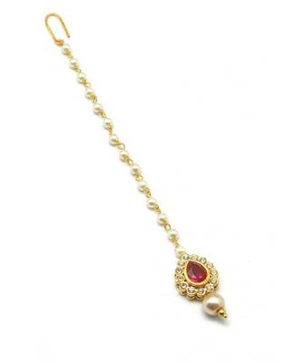 Red Gold Plated Maang Tikka 3