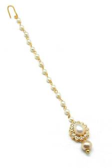 White Gold Plated Maang Tikka