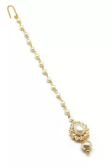 White Gold Plated Maang Tikka