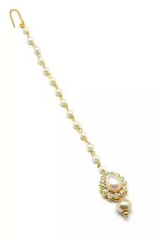 White Gold Plated Maang Tikka