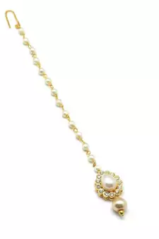 White Gold Plated Maang Tikka