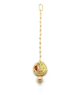 Red Gold Plated Maang Tikka 1