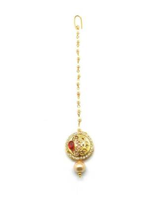 Red Gold Plated Maang Tikka 2