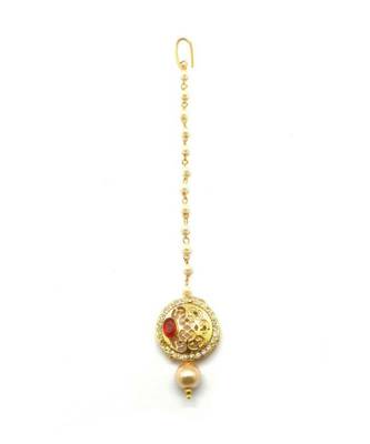 Red Gold Plated Maang Tikka 3
