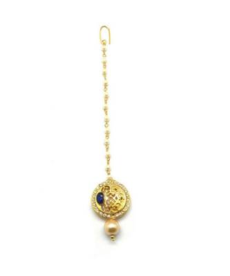 Blue Gold Plated Maang Tikka 3